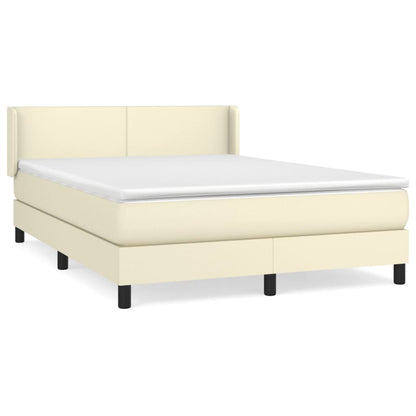 Giroletto a Molle con Materasso Crema 140x190 cm in Similpelle | homemem39