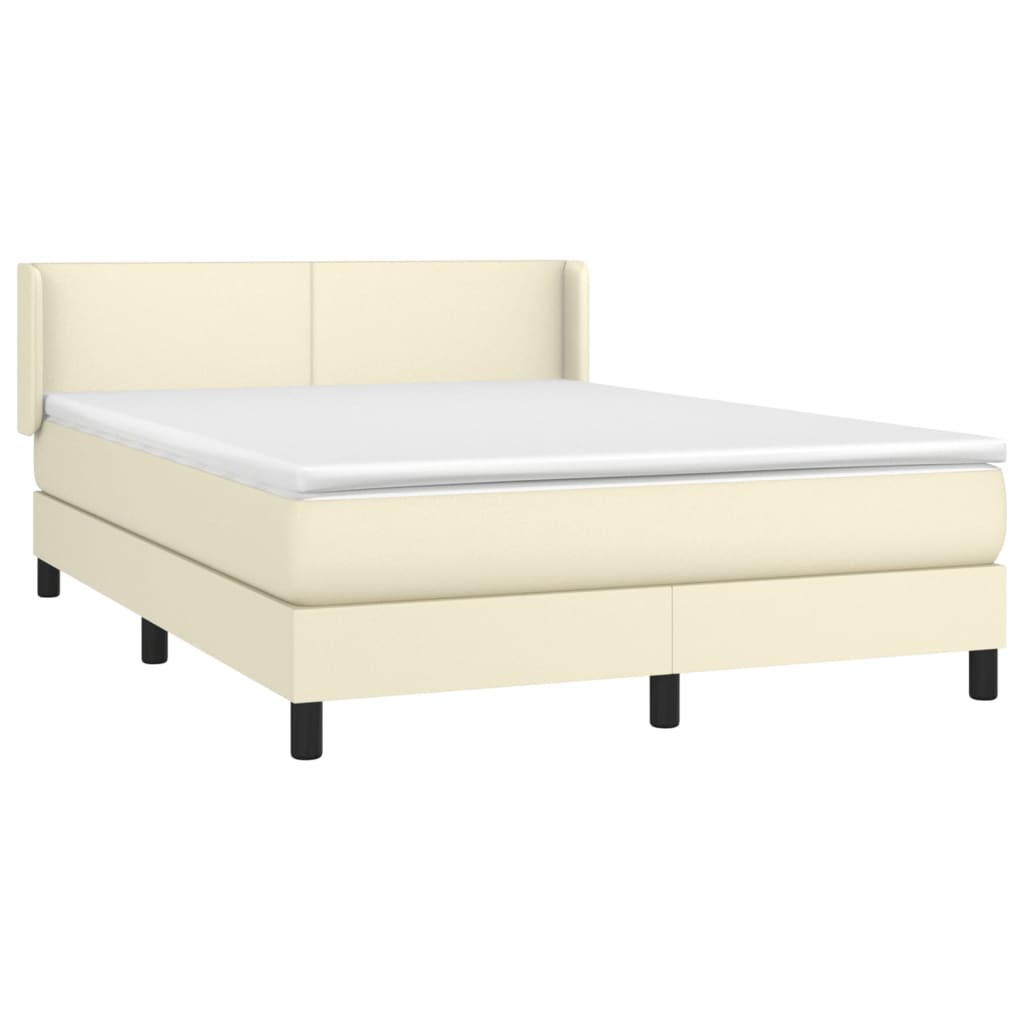 Giroletto a Molle con Materasso Crema 140x190 cm in Similpelle | homemem39