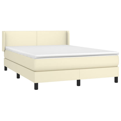 Giroletto a Molle con Materasso Crema 140x190 cm in Similpelle | homemem39