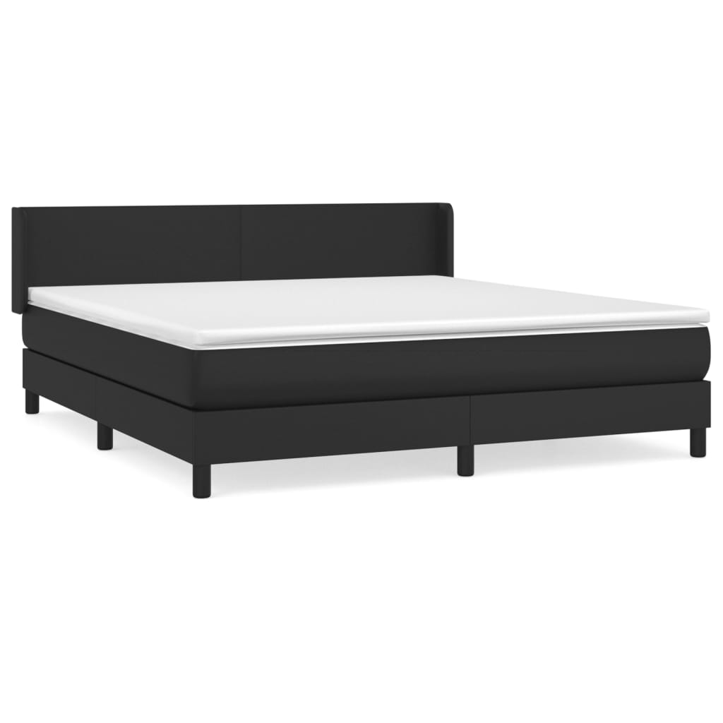 Giroletto a Molle con Materasso Nero 180x200 cm in Similpelle | homemem39