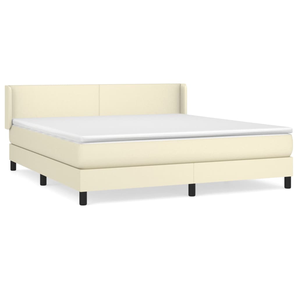 Giroletto a Molle con Materasso Crema 180x200 cm in Similpelle | homemem39