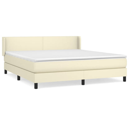 Giroletto a Molle con Materasso Crema 180x200 cm in Similpelle | homemem39