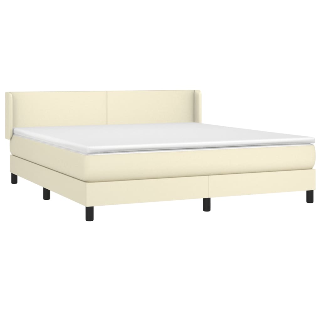 Giroletto a Molle con Materasso Crema 180x200 cm in Similpelle | homemem39
