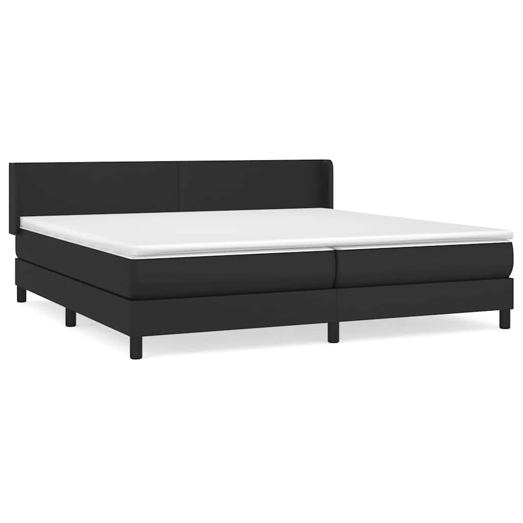 Giroletto a Molle con Materasso Nero 200x200 cm in Similpelle