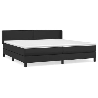 Giroletto a Molle con Materasso Nero 200x200 cm in Similpelle