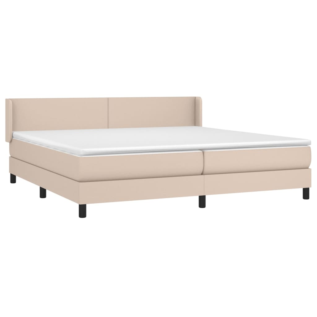 Giroletto a Molle con Materasso Cappuccino 200x200cm Similpelle | homemem39