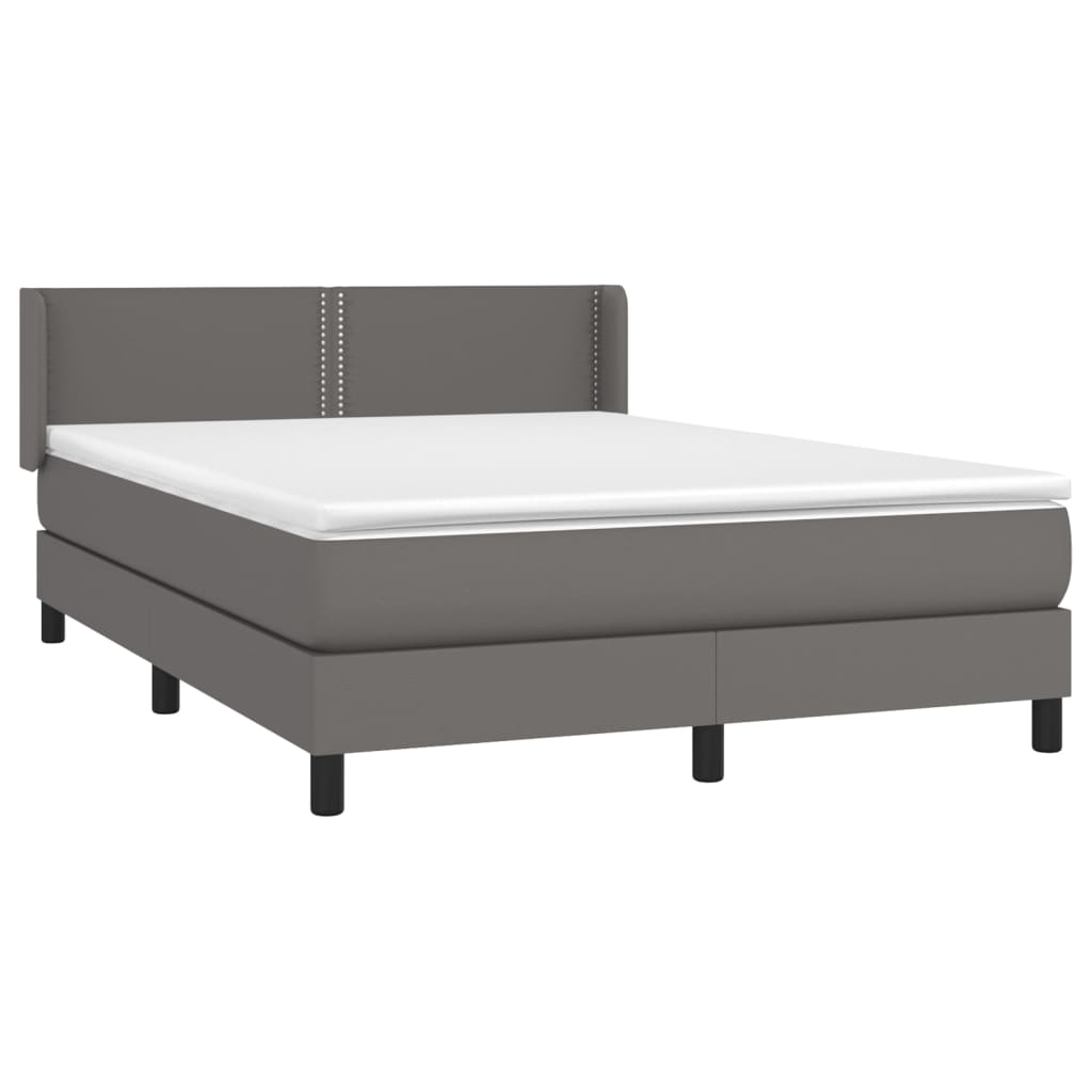 Giroletto a Molle con Materasso Grigio 140x200 cm in Similpelle | homemem39