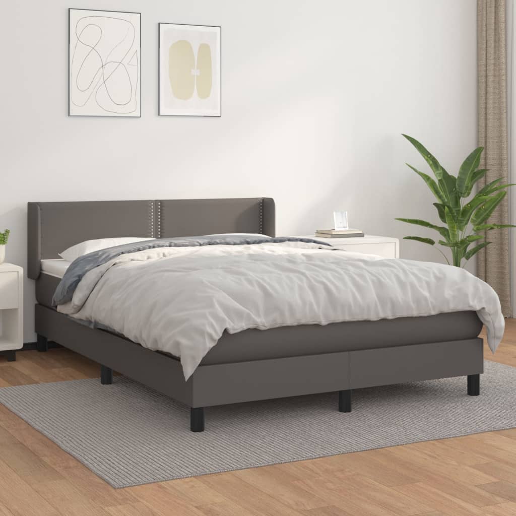 Giroletto a Molle con Materasso Grigio 140x200 cm in Similpelle | homemem39