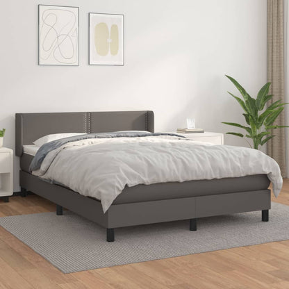 Giroletto a Molle con Materasso Grigio 140x200 cm in Similpelle | homemem39