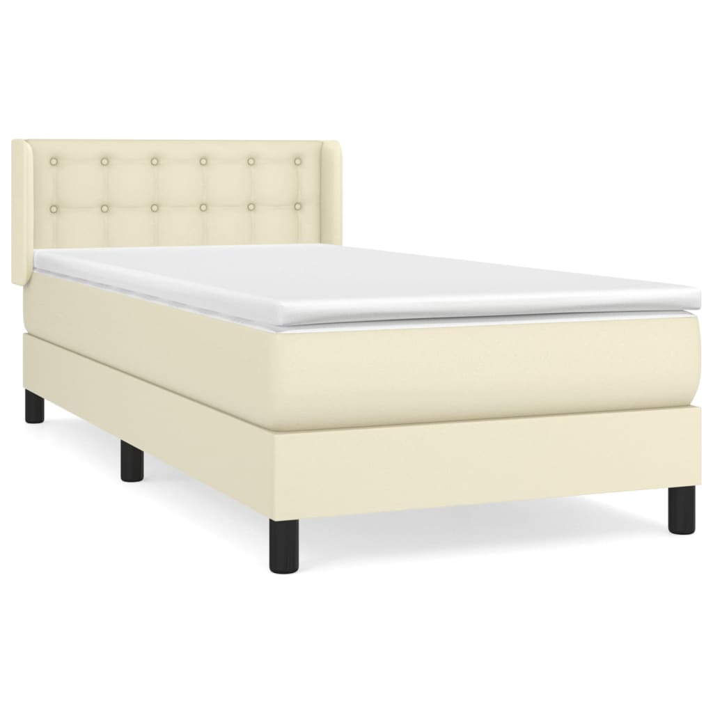 Giroletto a Molle con Materasso Crema 80x200 cm in Similpelle | homemem39