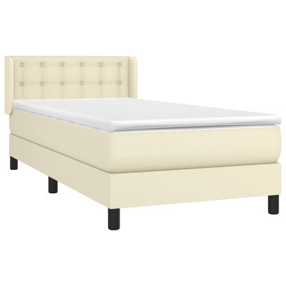 Giroletto a Molle con Materasso Crema 80x200 cm in Similpelle | homemem39