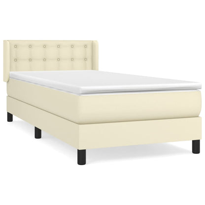 Giroletto a Molle con Materasso Crema 90x190 cm in Similpelle | homemem39