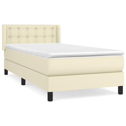 Giroletto a Molle con Materasso Crema 90x200 cm in Similpelle | homemem39