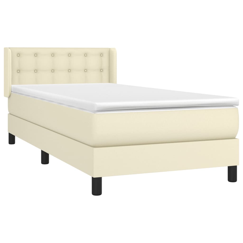 Giroletto a Molle con Materasso Crema 90x200 cm in Similpelle | homemem39