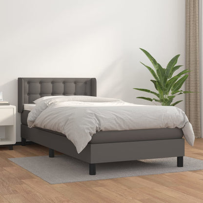 Giroletto a Molle con Materasso Grgio 90x200 cm in Similpelle | homemem39