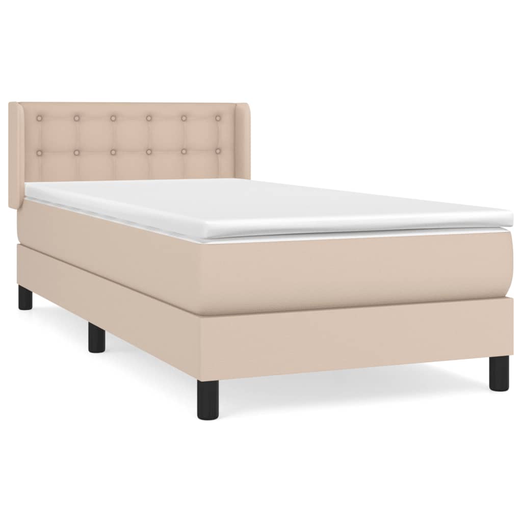 Giroletto a Molle con Materasso Cappuccino 100x200cm Similpelle