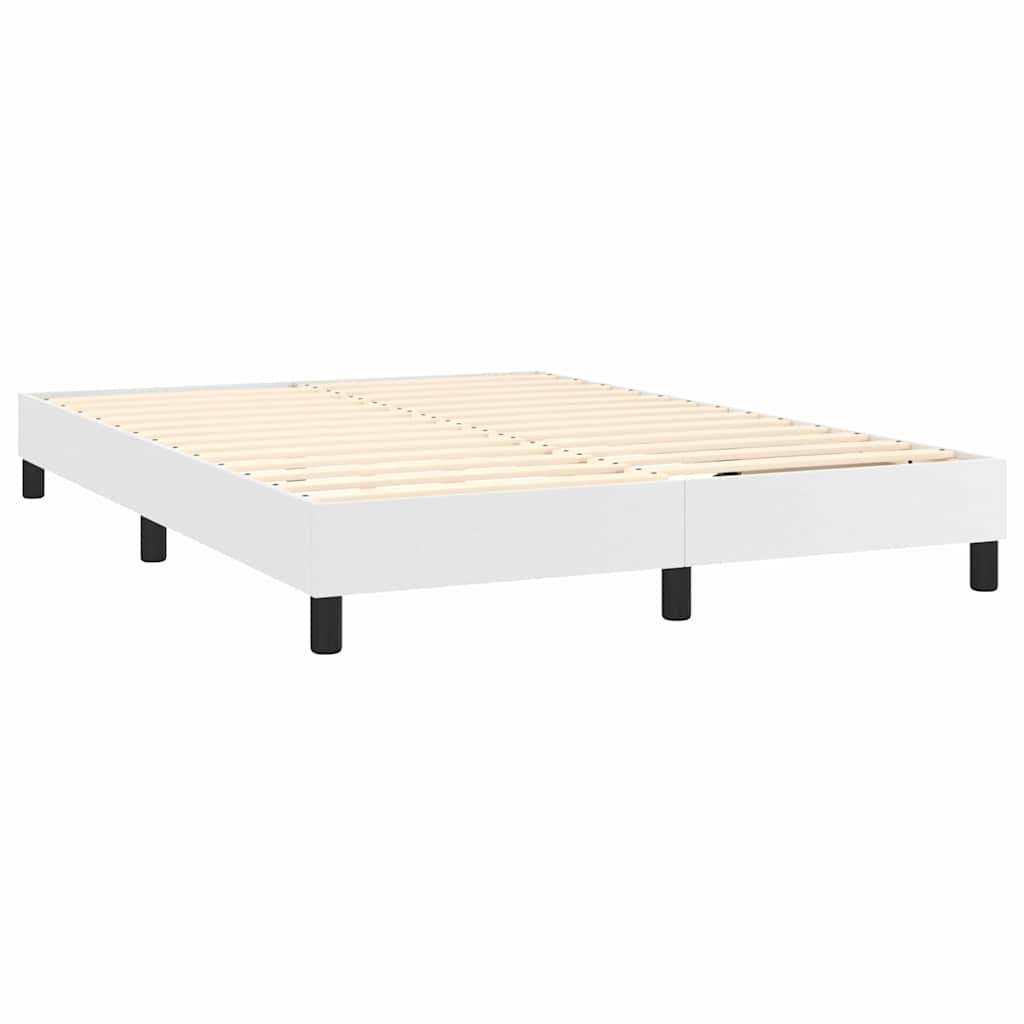 Giroletto a Molle con Materasso Bianco 140x190 cm in Similpelle