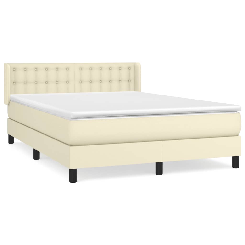 Giroletto a Molle con Materasso Crema 140x200 cm in Similpelle | homemem39