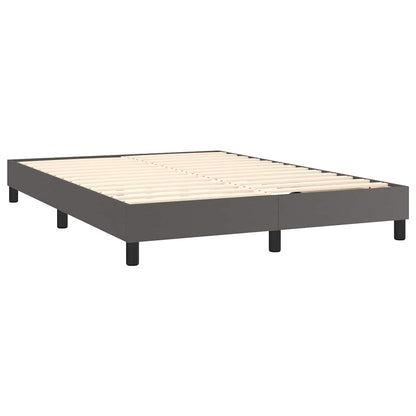 Giroletto a Molle con Materasso Grigio 140x200 cm in Similpelle
