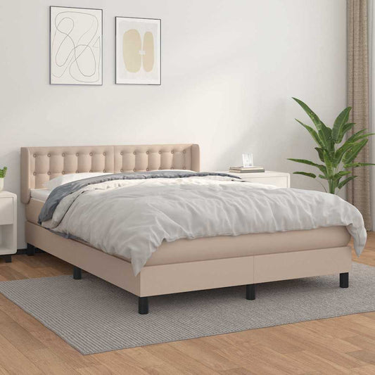 Giroletto a Molle con Materasso Cappuccino 140x200cm Similpelle