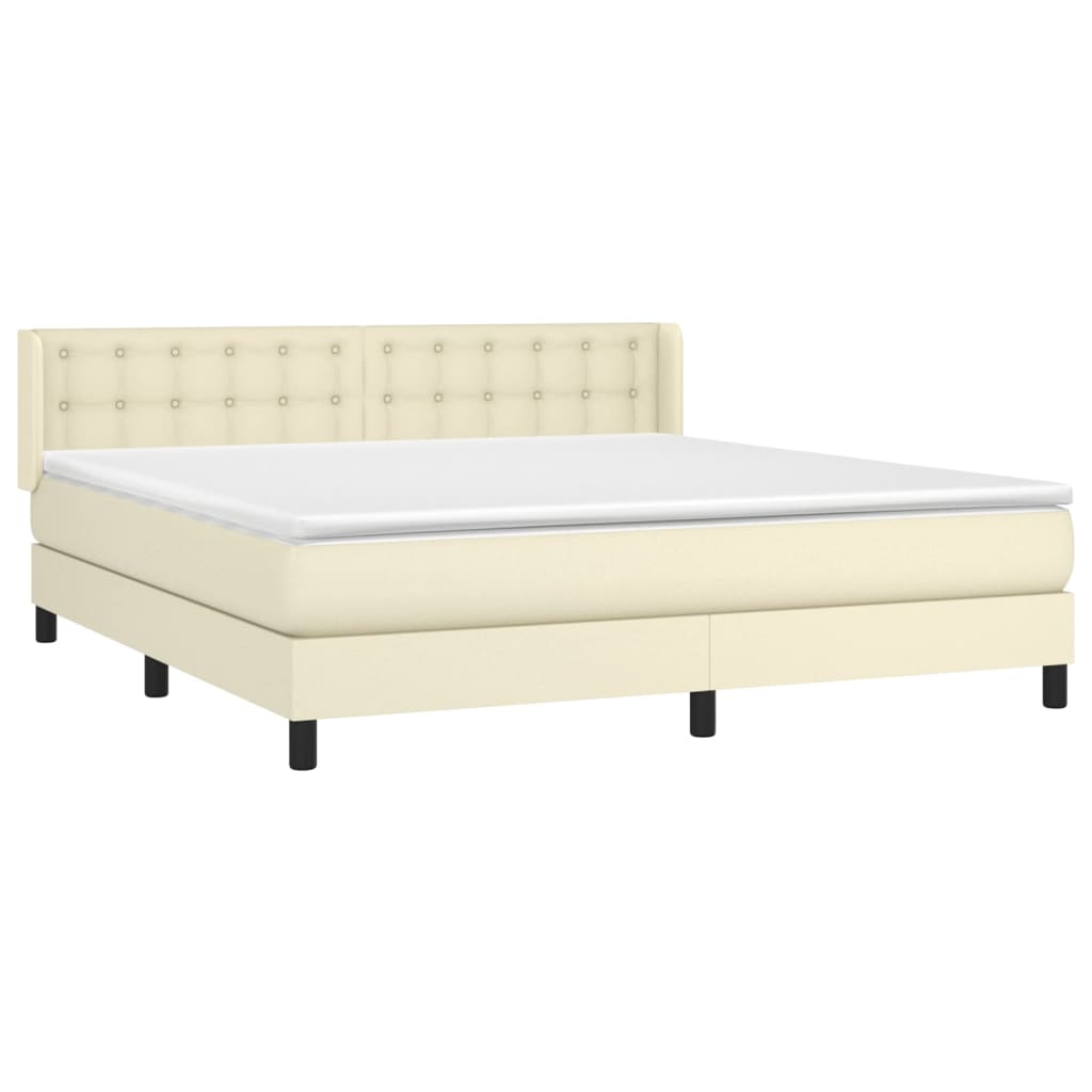 Giroletto a Molle con Materasso Crema 160x200 cm in Similpelle | homemem39