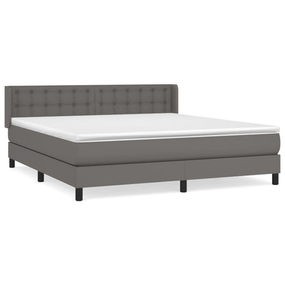 Giroletto a Molle con Materasso Grigio 160x200 cm in Similpelle | homemem39