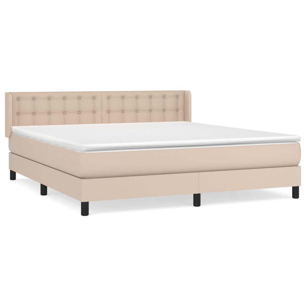 Giroletto a Molle con Materasso Cappuccino 160x200cm Similpelle