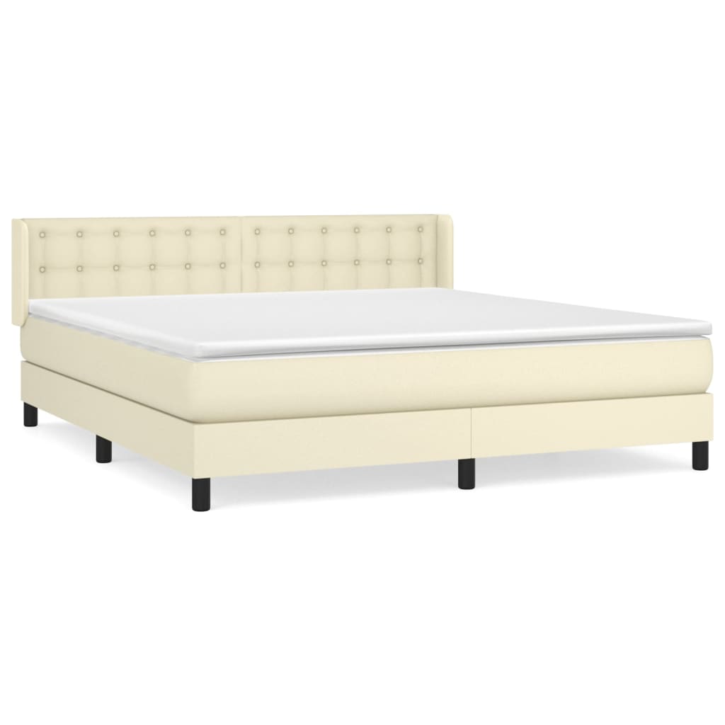 Giroletto a Molle con Materasso Crema 180x200 cm in Similpelle | homemem39