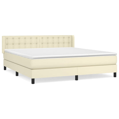Giroletto a Molle con Materasso Crema 180x200 cm in Similpelle | homemem39