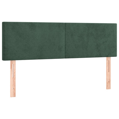 Giroletto a Molle con Materasso Verde Scuro 140x200 cm Velluto