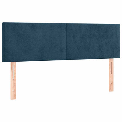 Giroletto a Molle con Materasso Blu Scuro 140x200 cm in Velluto