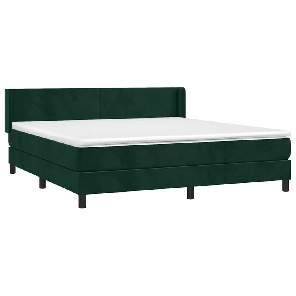Giroletto a Molle con Materasso Verde Scuro 180x200 cm Velluto | homemem39
