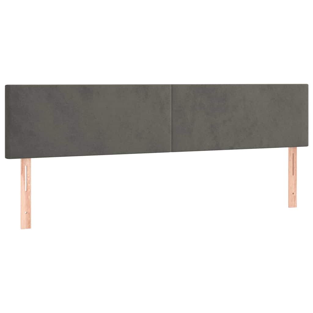 Giroletto a Molle con Materasso Grigio Scuro 200x200 cm Velluto