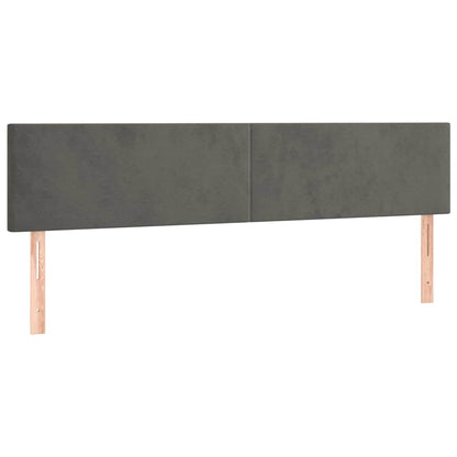 Giroletto a Molle con Materasso Grigio Scuro 200x200 cm Velluto