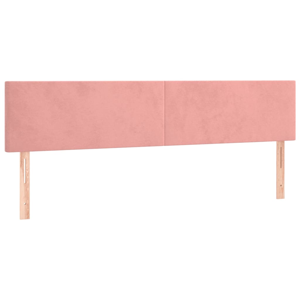 Spring bed frame with pink mattress 200x200 cm in velvet