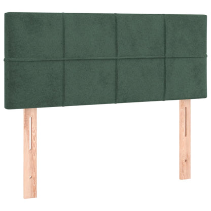 Giroletto a Molle con Materasso Verde Scuro 80x200 cm Velluto