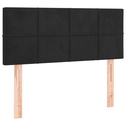 Spring bed frame with black mattress 90x200 cm in velvet