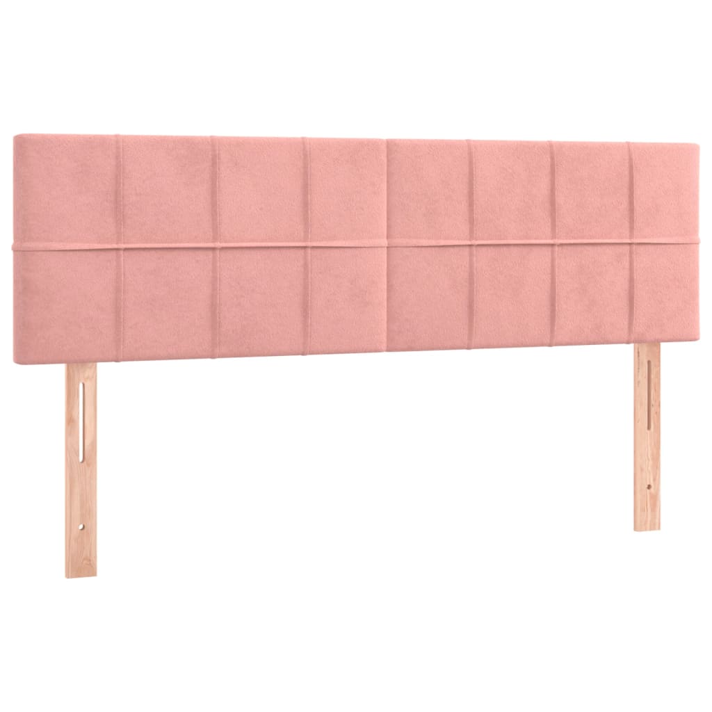 Giroletto a Molle con Materasso Rosa 140x190 cm in Velluto - homemem39