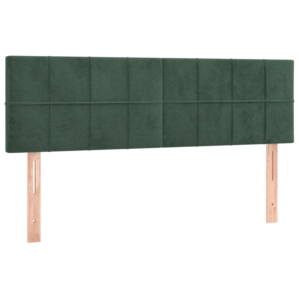 Giroletto a Molle con Materasso Verde Scuro 140x200 cm Velluto