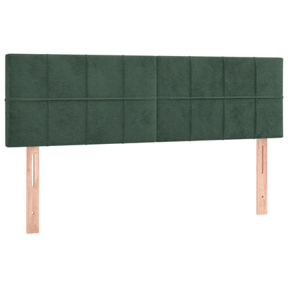 Giroletto a Molle con Materasso Verde Scuro 140x200 cm Velluto