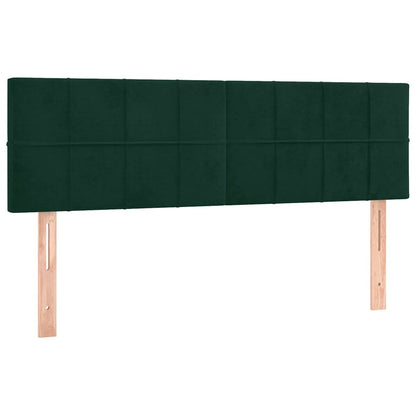 Giroletto a Molle con Materasso Verde Scuro 140x200 cm Velluto