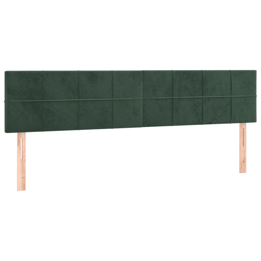 Giroletto a Molle con Materasso Verde Scuro 160x200 cm Velluto