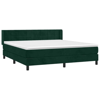 Giroletto a Molle con Materasso Verde Scuro 180x200 cm Velluto | homemem39