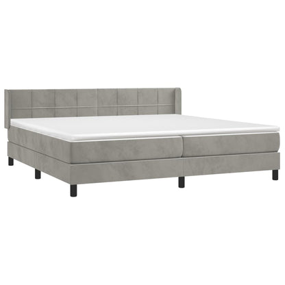 Giroletto a Molle con Materasso Grigio Chiaro 200x200cm Velluto | homemem39