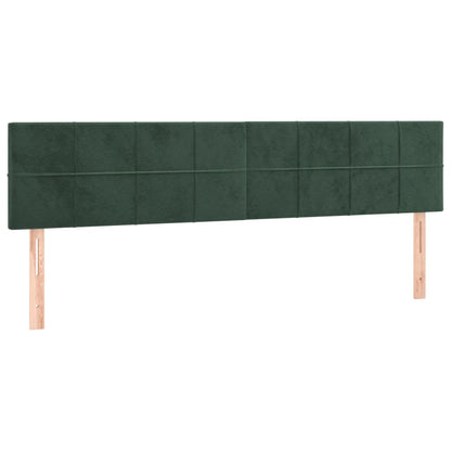 Giroletto a Molle con Materasso Verde Scuro 200x200 cm Velluto