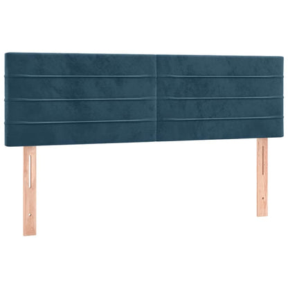 Giroletto a Molle con Materasso Blu Scuro 140x190 cm in Velluto