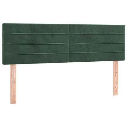 Giroletto a Molle con Materasso Verde Scuro 140x200 cm Velluto