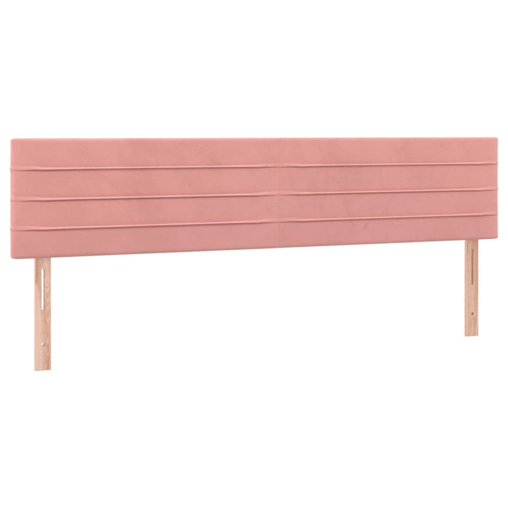 Spring bed frame with pink mattress 160x200 cm in velvet