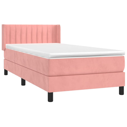 Giroletto a Molle con Materasso Rosa 90x200 cm in Velluto | homemem39