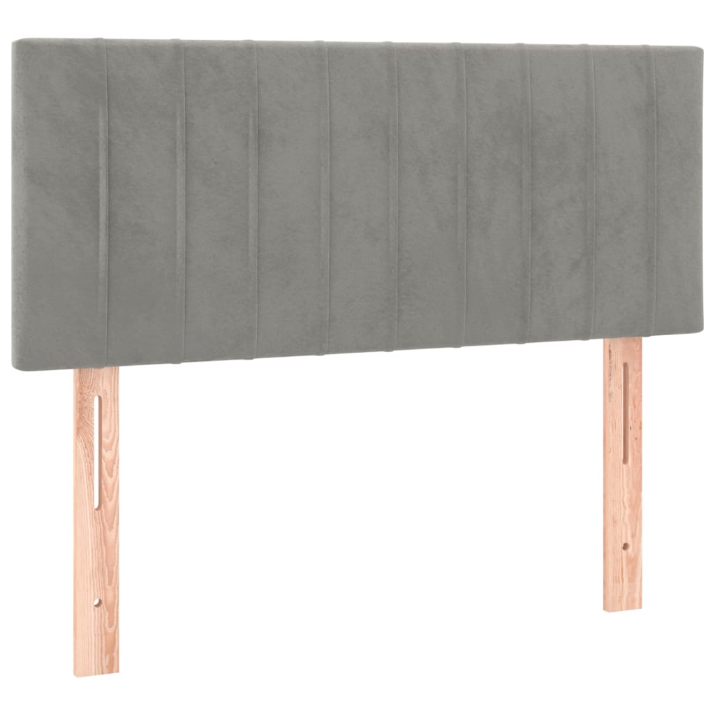 Giroletto a Molle con Materasso Grigio Chiaro 100x200cm Velluto
